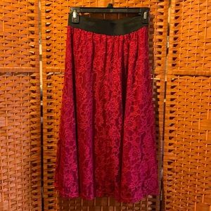 Maroon lace skirt